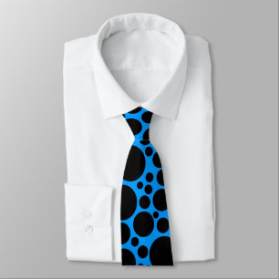 Corbata Spotty - Black on Blue (0099FF)