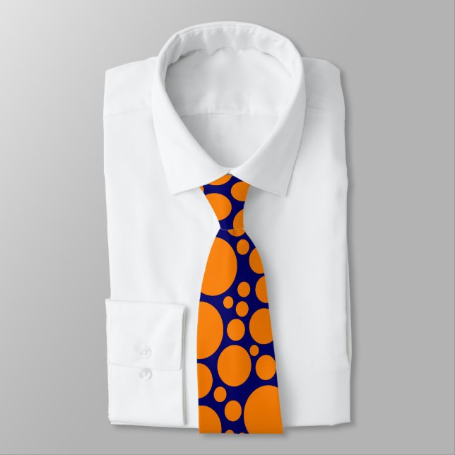 Corbata Spotty - Naranja en azul oscuro (000066) (Atado)