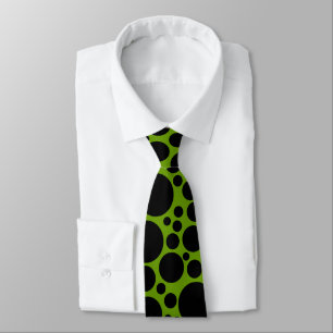 Corbata Spotty - Negro sobre verde
