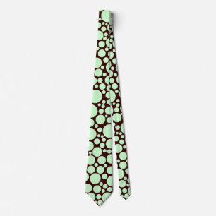 Corbata Spotty - Verde pálido sobre marrón oscuro (330000)