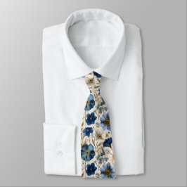 Corbata Spring Blue And Cream Floral Flowers 