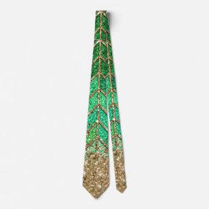 Corbata St Patrick Green Gradient Sparkle Purpurina Gold F