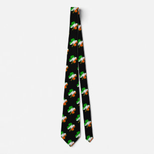 Corbata St Patricks Bandera irlandesa Shamrock en estilo g