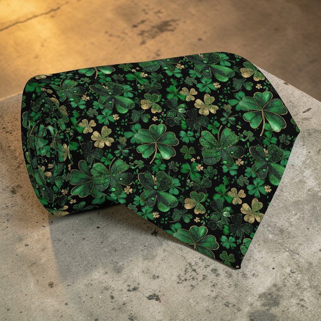 Corbata St. Patrick's Day Green Clover Custom Necktie (Subido por el creador)