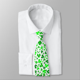 Corbata St Patrick's Day Green Shamrocks Confetti