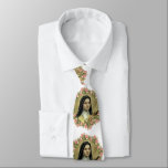 Corbata St. Teresa el pequeño crucifijo de los rosas de la<br><div class="desc">¡Este lazo hermoso del St. Teresa ayudará a separar la dedicación a este santo maravilloso que riegue abajo de rosas del cielo!</div>