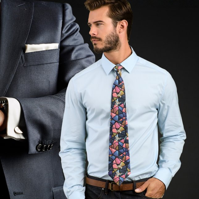 Corbata Stained glass with holy spirit dove Neck Tie (Subido por el creador)