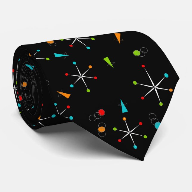 Corbata Starbursts modernos de mediados del siglo (Enrollado)