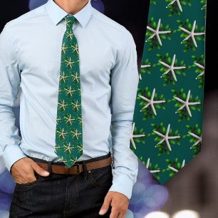 Corbata Starfish Holly Navidades Holiday Tie