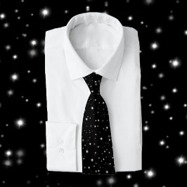 Corbata Starlight Sparkles Black and White Stars