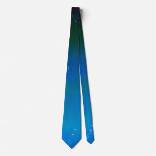 Corbata Starry Night Blue Galaxy Sky