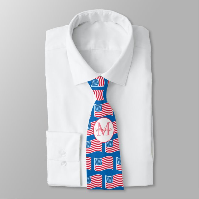 Corbata Stars and Stripes Red Monogram (Atado)