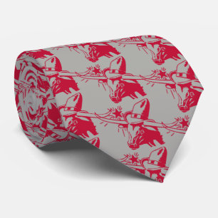 Corbata Steer de Longhorn rojo/marrón con Gorra de vaquero