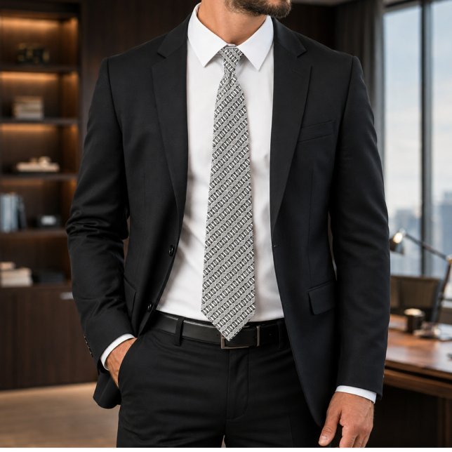 Corbata Sterling Mosaic | Lujo Geométrico Negro y Blanco (Subido por el creador)