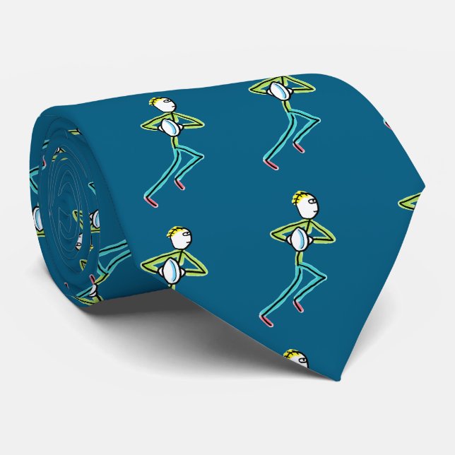 Corbata Stickman de Rugby (Enrollado)