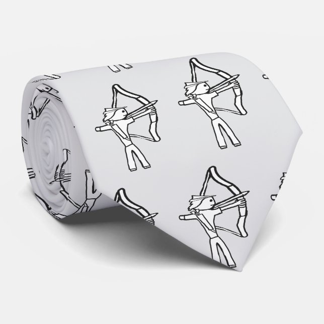 Corbata Stickman de tiro con arco (Enrollado)