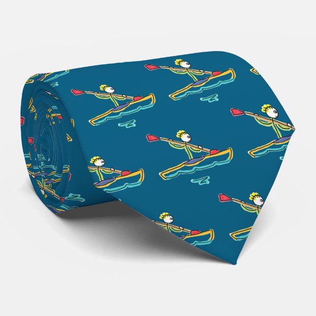 Corbata Stickman en kayak (Enrollado)