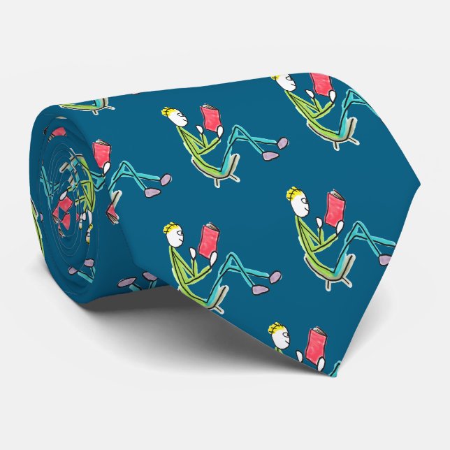 Corbata Stickman Leyendo (Enrollado)