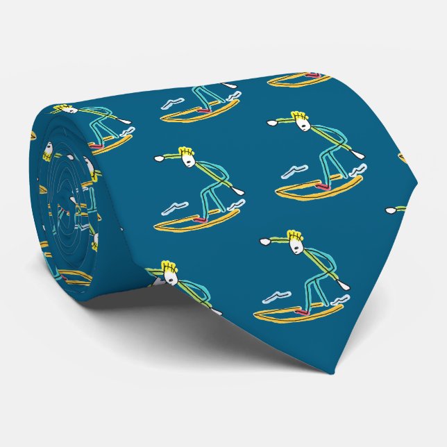 Corbata Stickman Surfista (Enrollado)