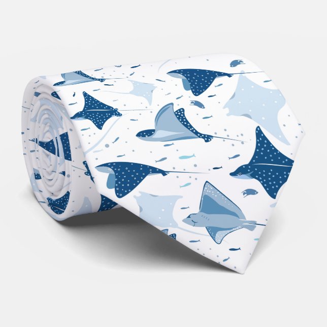 Corbata Sting ray manta ray fish pattern (Enrollado)
