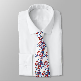 Corbata Streamers rojo y azul con estrellas