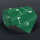 Corbata Stripe Golf Pattern Ball Flag Club Golfer Gift<br><div class="desc">Patrón mínimo de golf con palos, pelotas y banderas para jugadores de golf. Regalo para golf club, golf, golf, equipo, entrenador. Monocromo moderno de moda negro y blanco patrón de golf de golf de golf regalo decoración de casa, toallas, ... Corbata de cuello de rayas verdes con patrón de golf...</div>