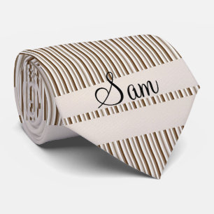 Corbata Stripe marrón del diseñador masculino