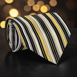 Corbata Striped Gold and Silver Necktie