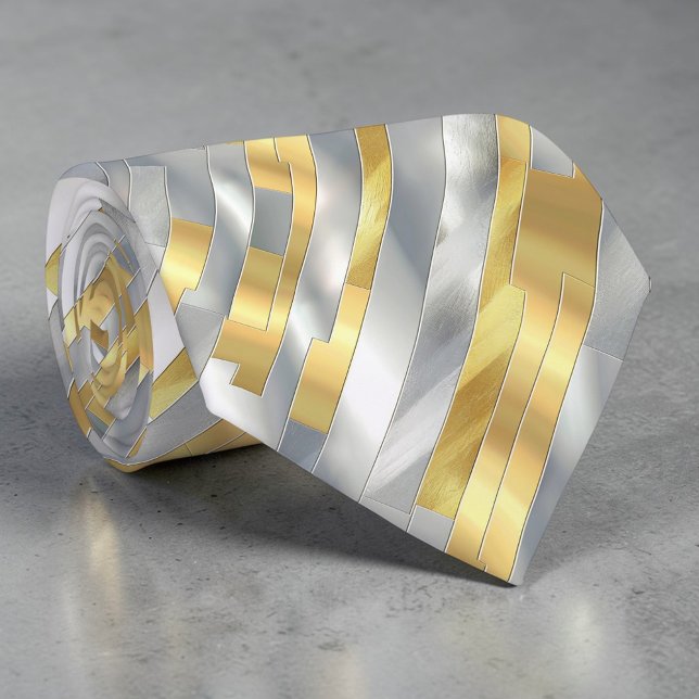 Corbata Striped Gold and Silver Necktie (Subido por el creador)