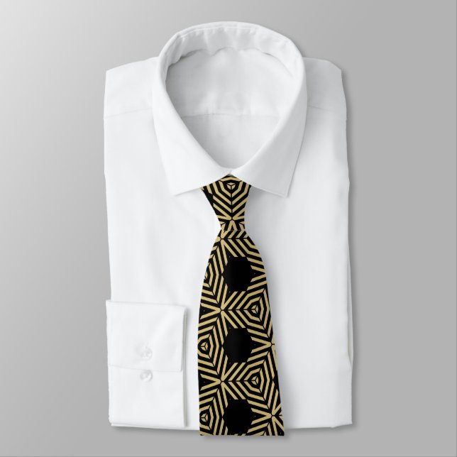 Corbata Stylish black and yellow hexagons (Atado)
