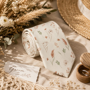 Corbata Suave Floral Botánico Boho