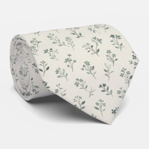 Corbata Suave Floral Botánico Elegante Minimalista