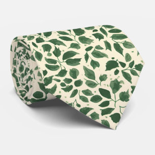 Corbata Suave patrón de follaje de hoja botánica verde sal