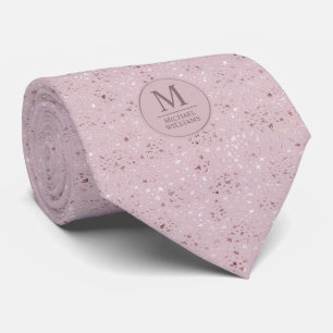 Corbata Suave patrón de purpurina de puntos dorados rosa p