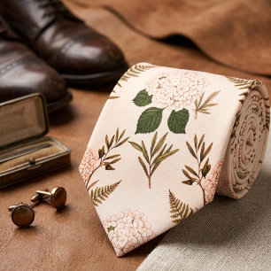 Corbata Suave Rosa y Botánico Sage