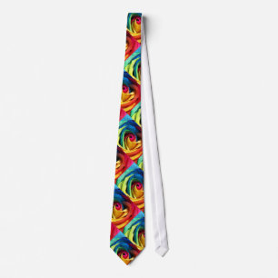 Corbata subió arco iris geométrico artsy