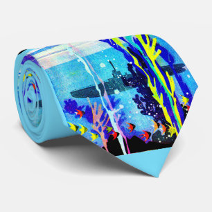 Corbata submarino fantasma en aguas tropicales impreso