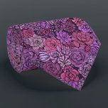 Corbata Suculento jardín de color rosa y violeta<br><div class="desc">Patrón dibujado a mano con varias plantas suculentas.</div>