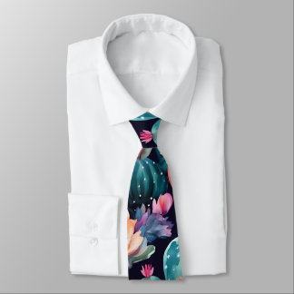 Corbata Suculento patrón de flor floral de acuarela del de