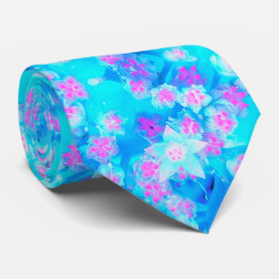 Corbata Suculento sedum subacuático azul y rosa caliente