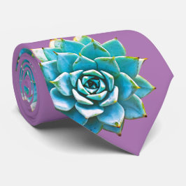 Corbata Suculentos acuarelas en la Lavanda