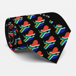 Corbata SUDÁFRICA Personalizado Juan 3:16 Negro