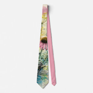 Corbata Sueño Acuático Floral Vibrante