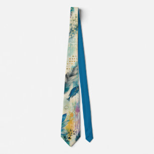 Corbata Sueño Acuático Floral Vibrante