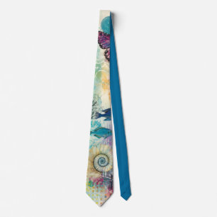 Corbata Sueño Acuático Floral Vibrante