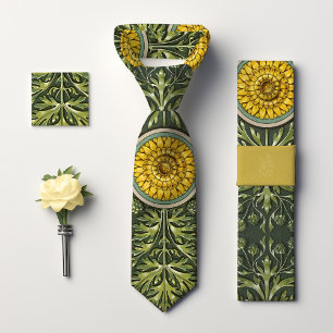 Corbata Sueño de Diente de León Amarillo: Floral Victorian