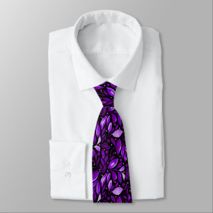 Corbata Sueño violeta - Botánico negro y morado