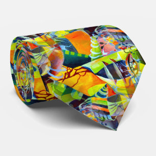Corbata Sueños contemporáneos vívidos en obra de arte en a