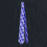 Corbata Sueños de cuadros en azul<br><div class="desc">Patchwork azul y blanco con sueños para cualquier festividad o acontecimiento judío.</div>