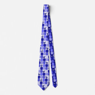 Corbata Sueños de cuadros en azul